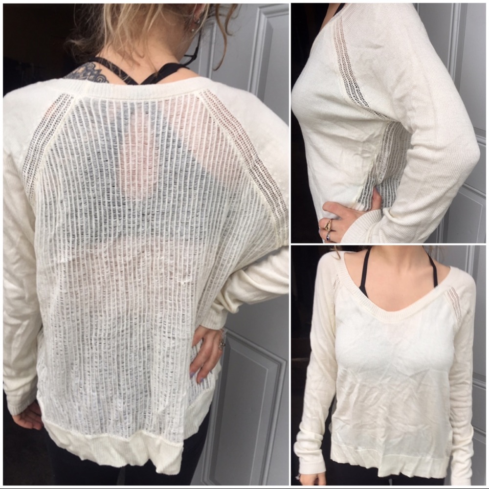 RACHEL ROY Ivory mesh knit Sweater - Picture 4 of 8